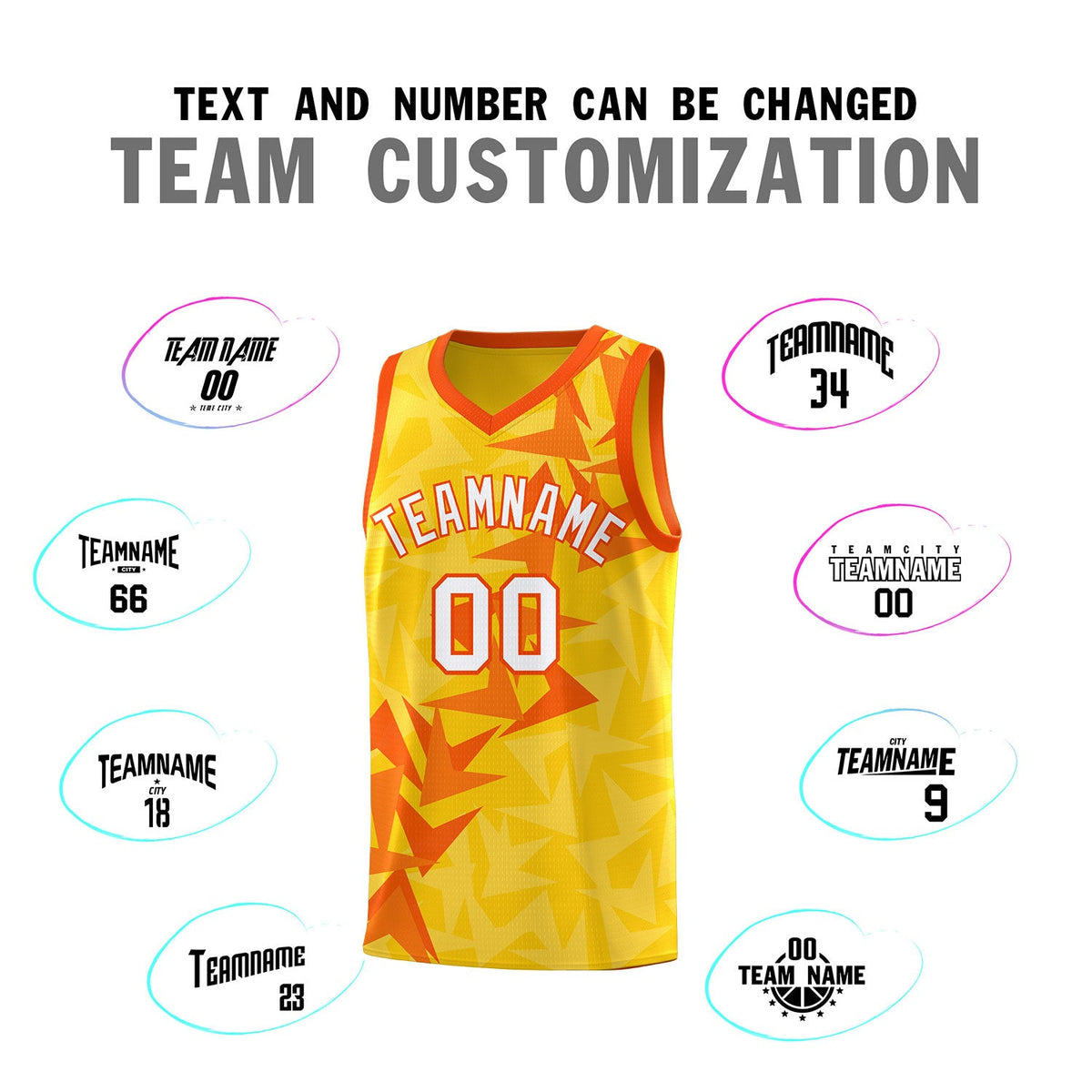 Custom Gold Boomerang Pattern Sets Basketball Jersey