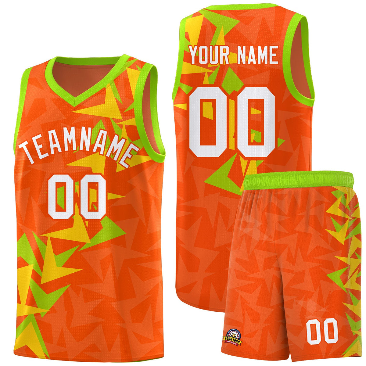Custom Orange Boomerang Pattern Sets Basketball Jersey