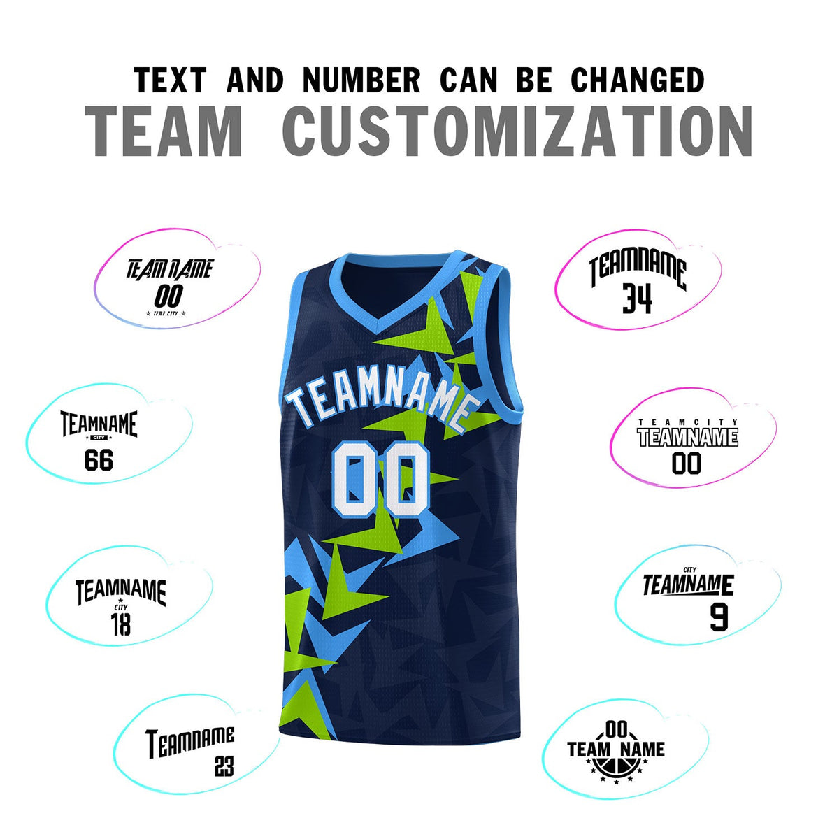 Custom Navy Boomerang Pattern Sets Basketball Jersey