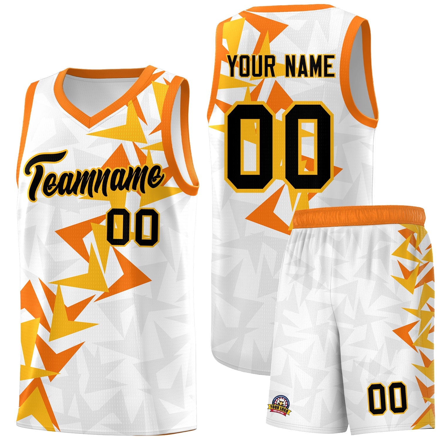 Custom White Boomerang Pattern Sets Basketball Jersey