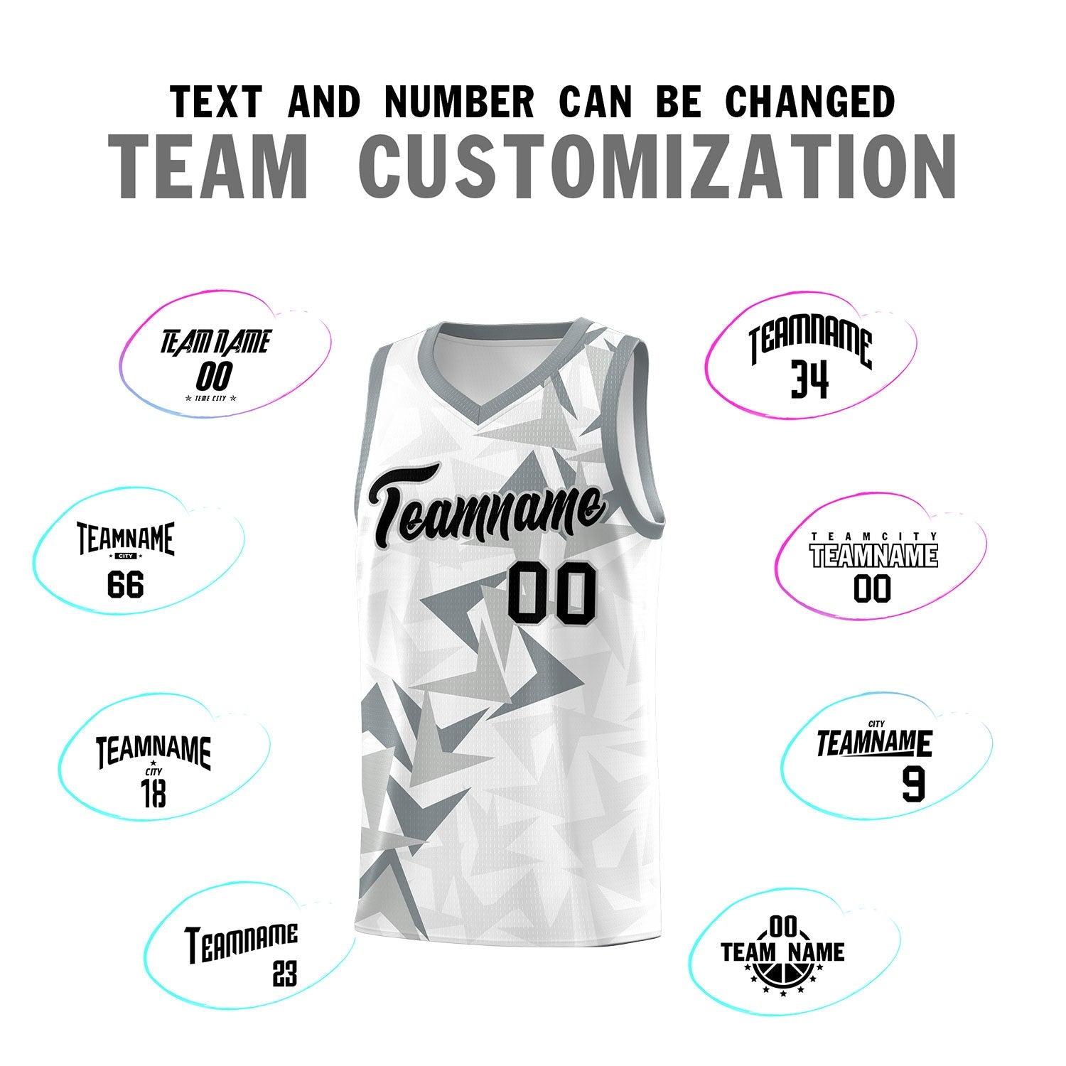 Custom White Boomerang Pattern Sets Basketball Jersey