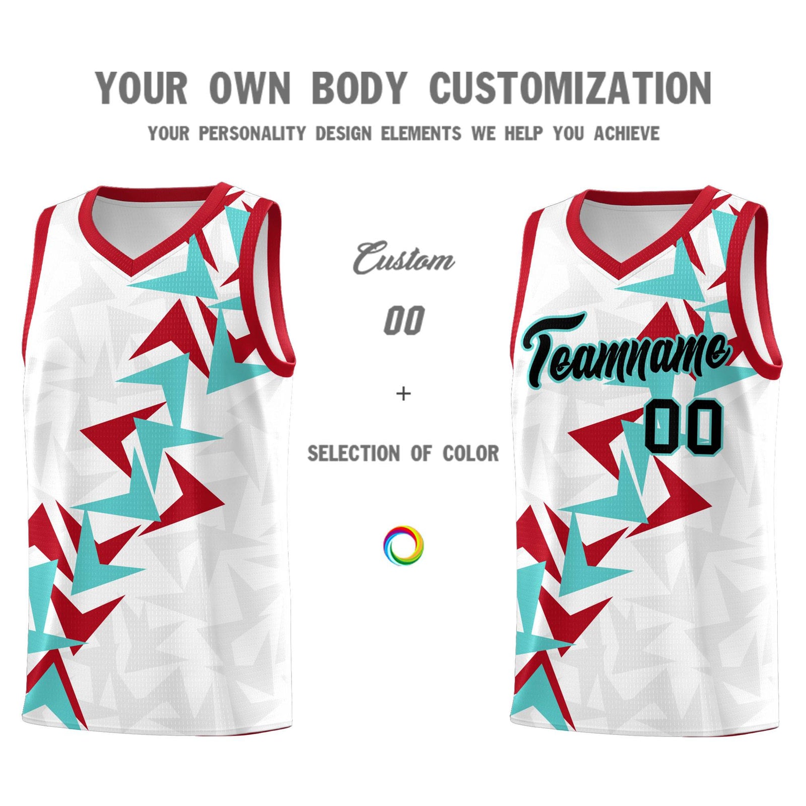 Custom White Boomerang Pattern Sets Basketball Jersey