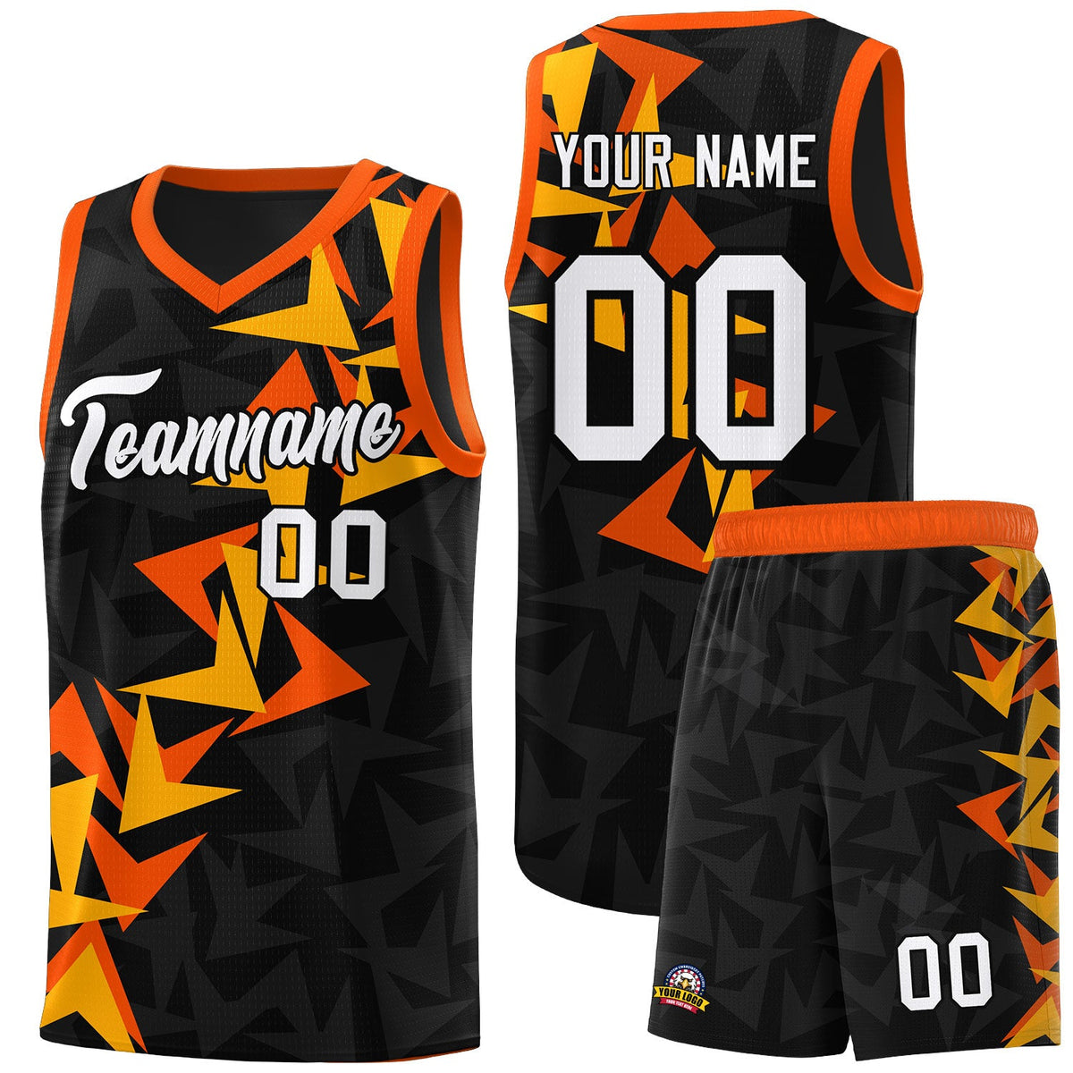 Custom Black Boomerang Pattern Sets Basketball Jersey