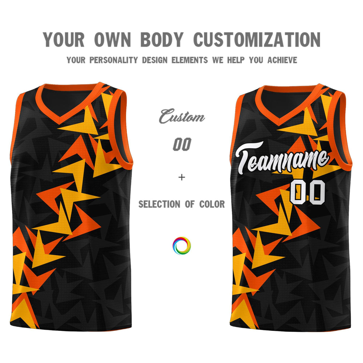 Custom Black Boomerang Pattern Sets Basketball Jersey