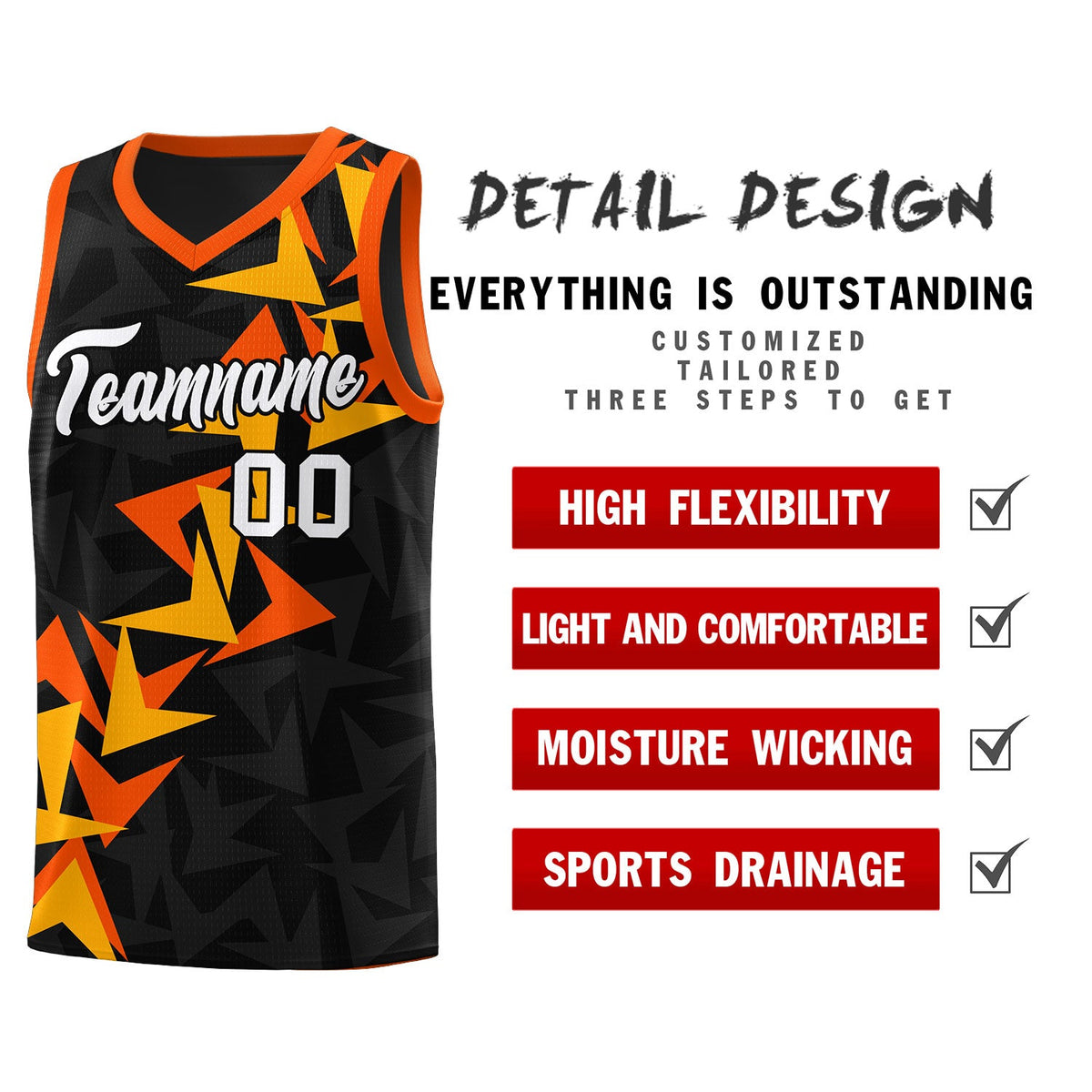 Custom Black Boomerang Pattern Sets Basketball Jersey