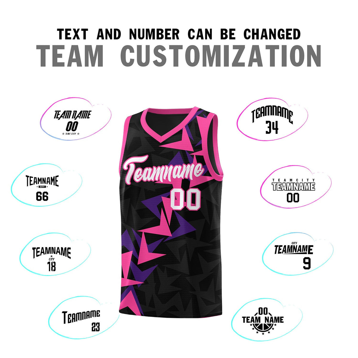 Custom Black Boomerang Pattern Sets Basketball Jersey