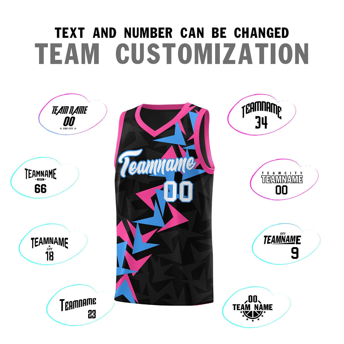 Custom Black Boomerang Pattern Sets Basketball Jersey