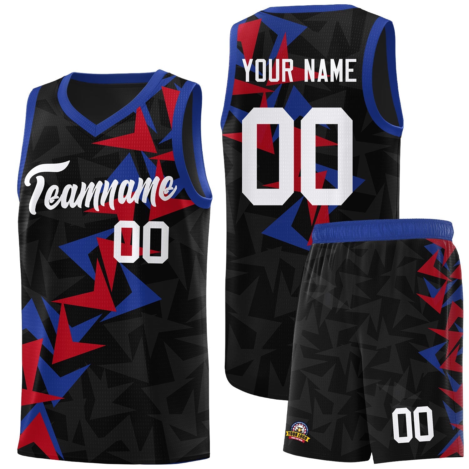 Custom Black Boomerang Pattern Sets Basketball Jersey