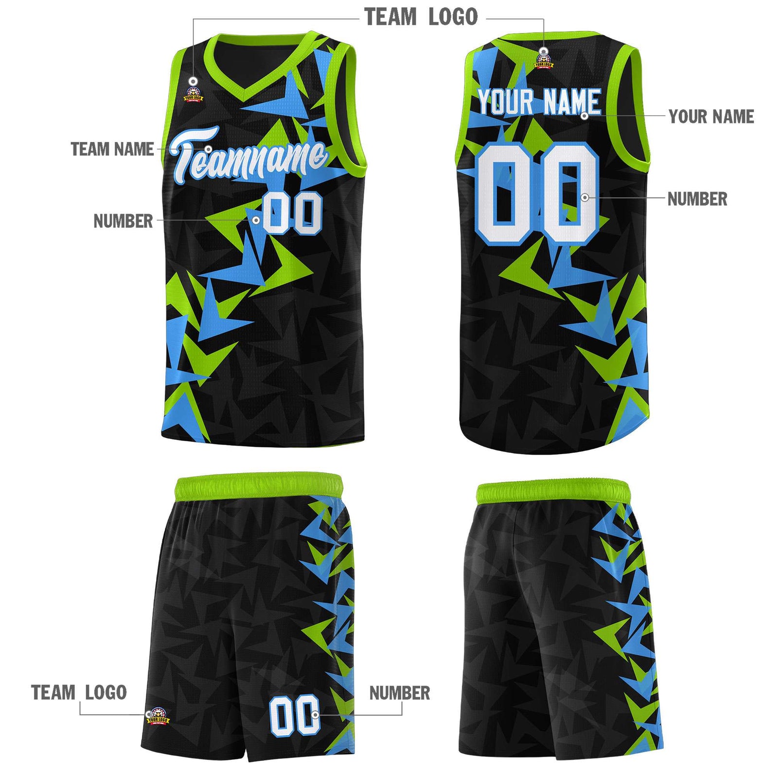 Custom Black Boomerang Pattern Sets Basketball Jersey