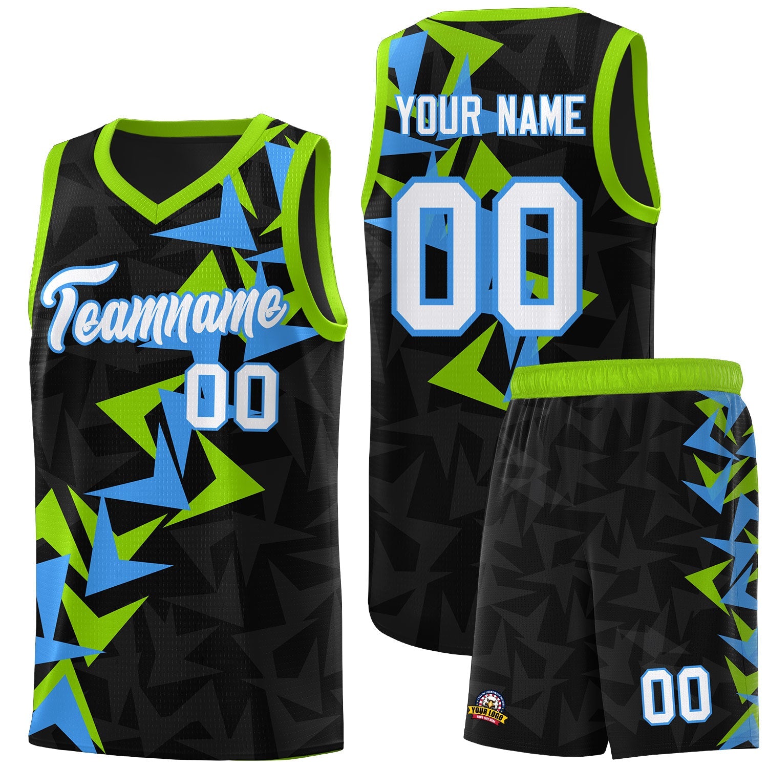 Custom Black Boomerang Pattern Sets Basketball Jersey