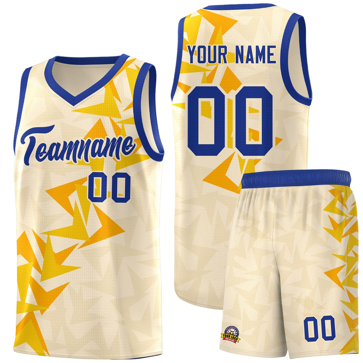 Custom Cream Boomerang Pattern Sets Basketball Jersey