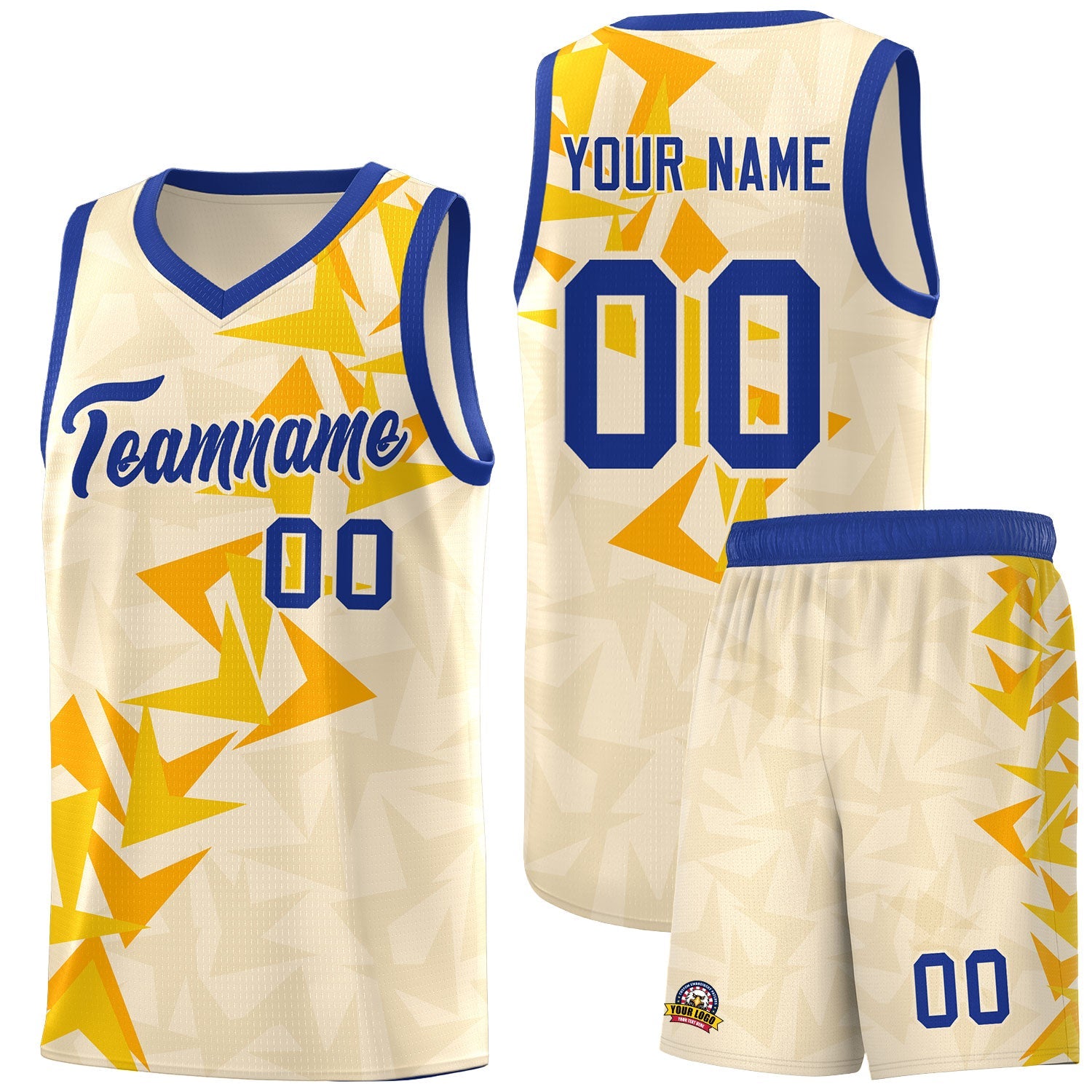 Custom Cream Boomerang Pattern Sets Basketball Jersey