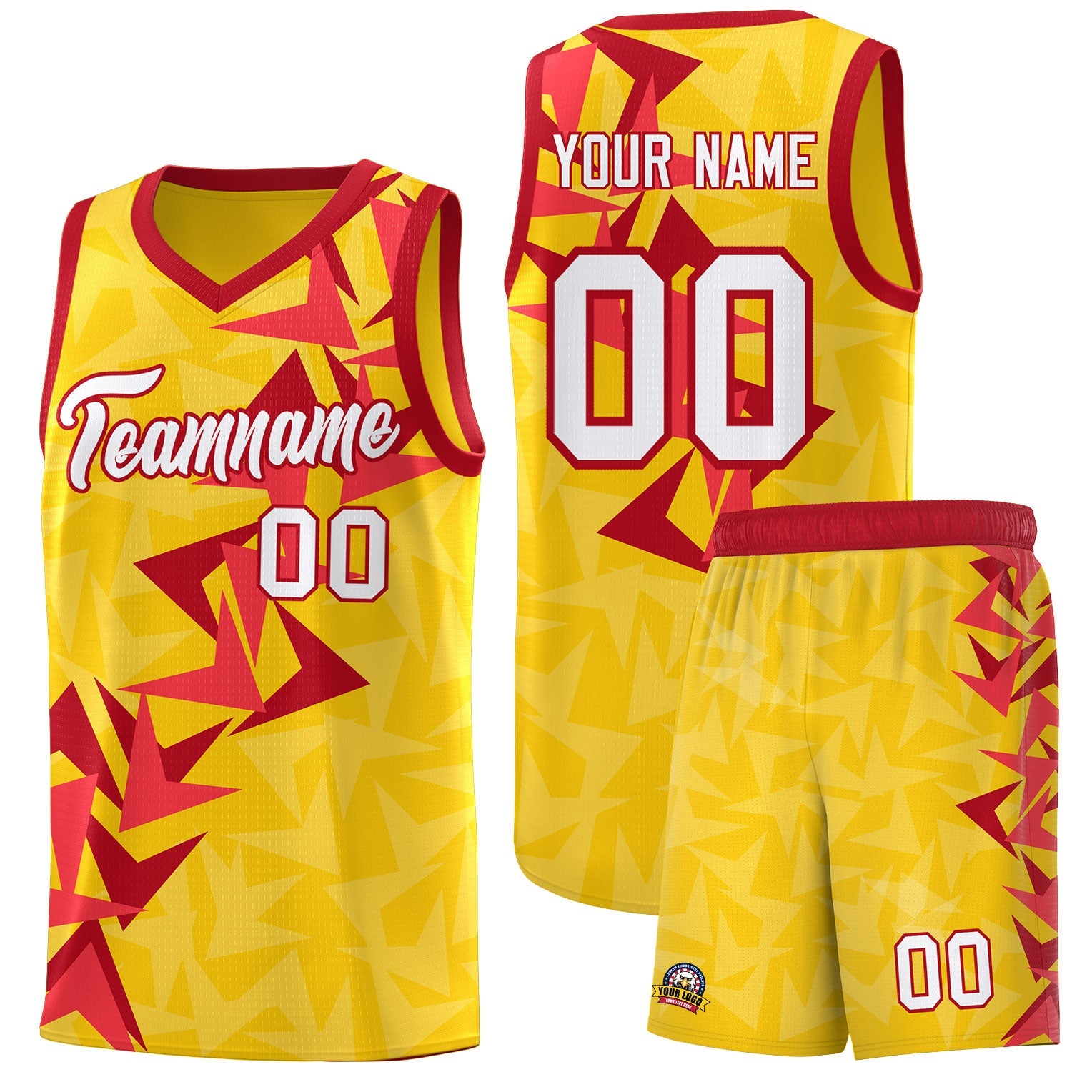 Custom Gold Boomerang Pattern Sets Basketball Jersey