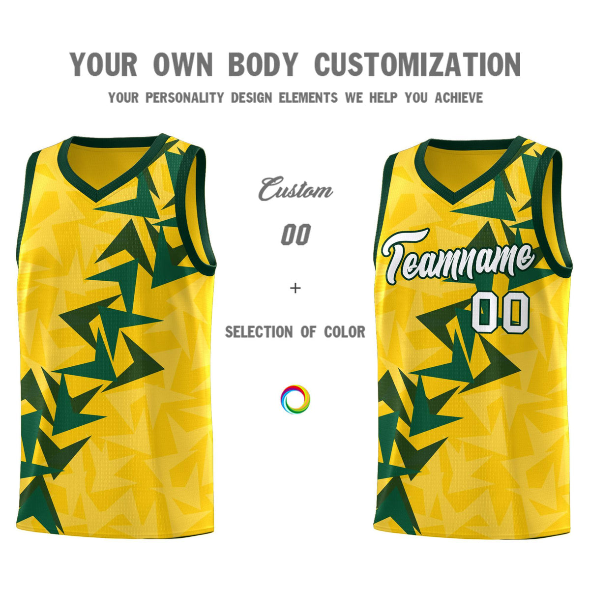 Custom Gold Boomerang Pattern Sets Basketball Jersey