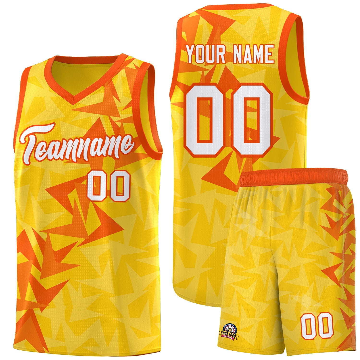 Custom Gold Boomerang Pattern Sets Basketball Jersey