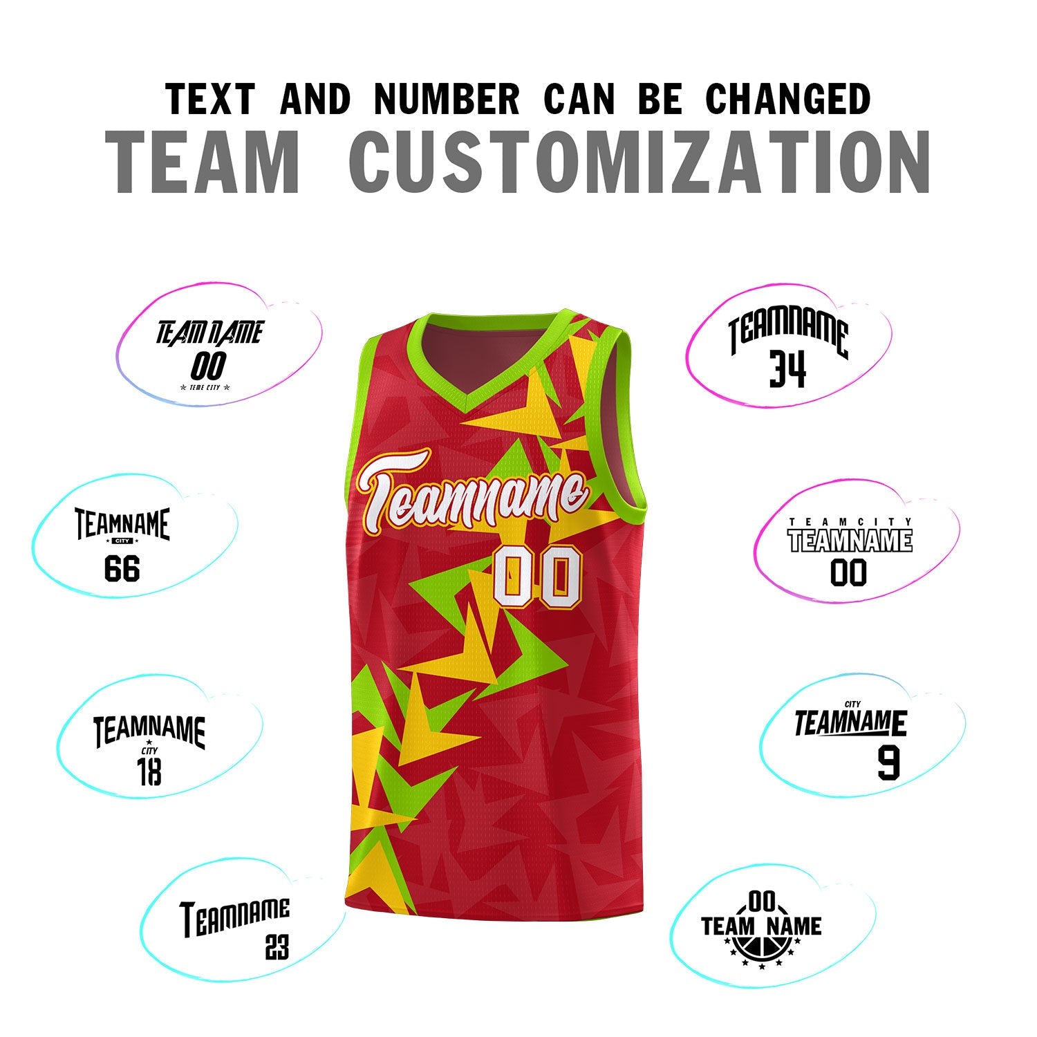 Custom Red Boomerang Pattern Sets Basketball Jersey