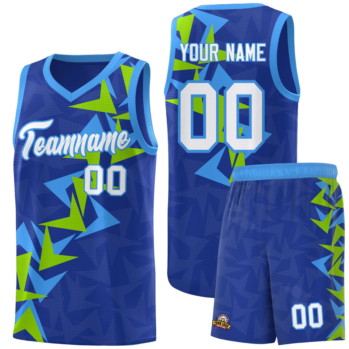Custom Royal Boomerang Pattern Sets Basketball Jersey