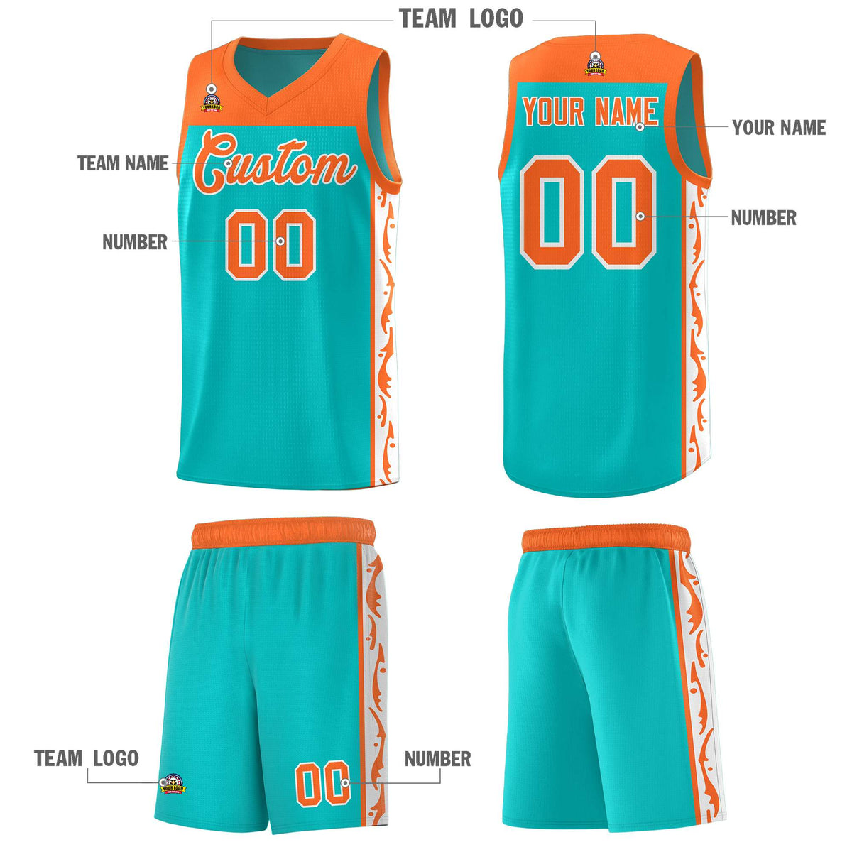 Custom Bright Green Side Pattern Sports Uniform Basketball Jersey