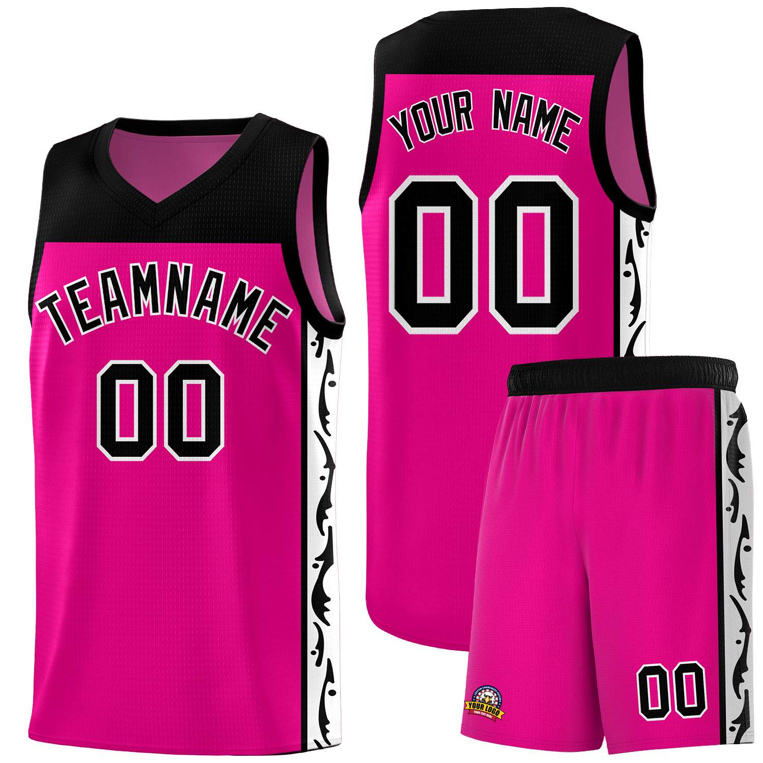 Custom Red Side Pattern Sports Uniform Basketball Jersey