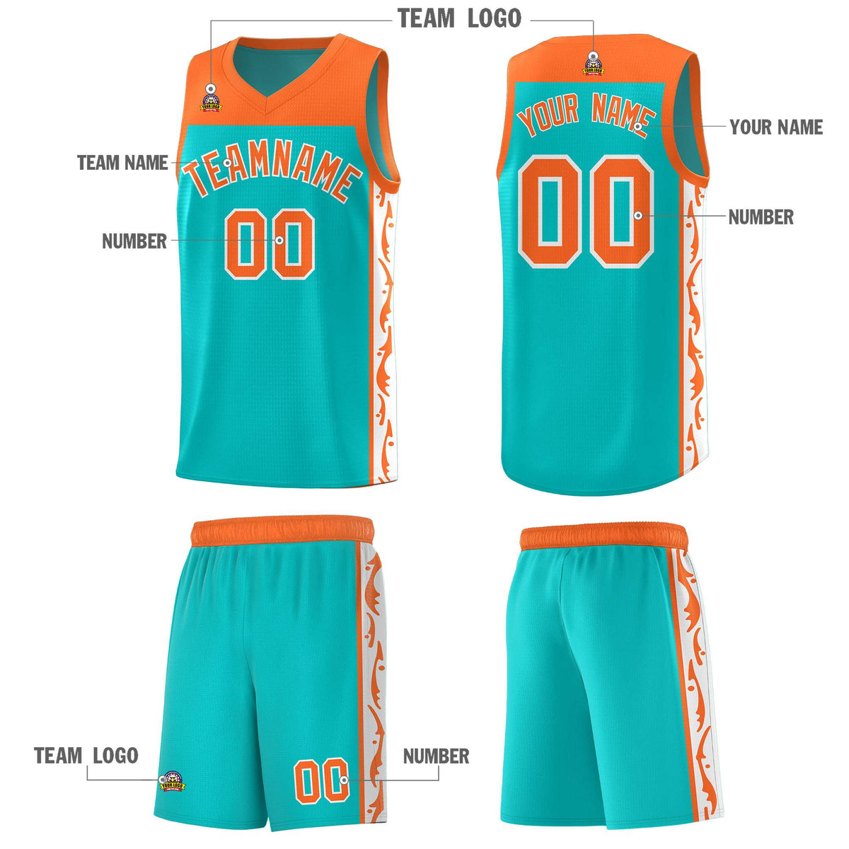 Custom Bright Green Side Pattern Sports Uniform Basketball Jersey