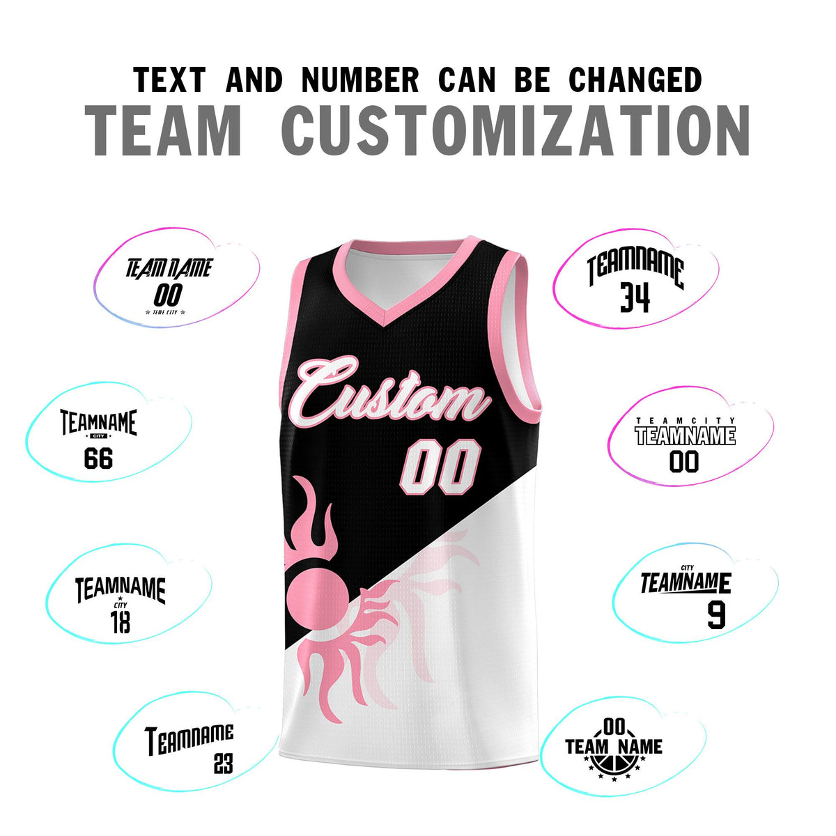Custom Youth Basketball Jerseys - Black White Sunburst Design Two Tone Uniforms
