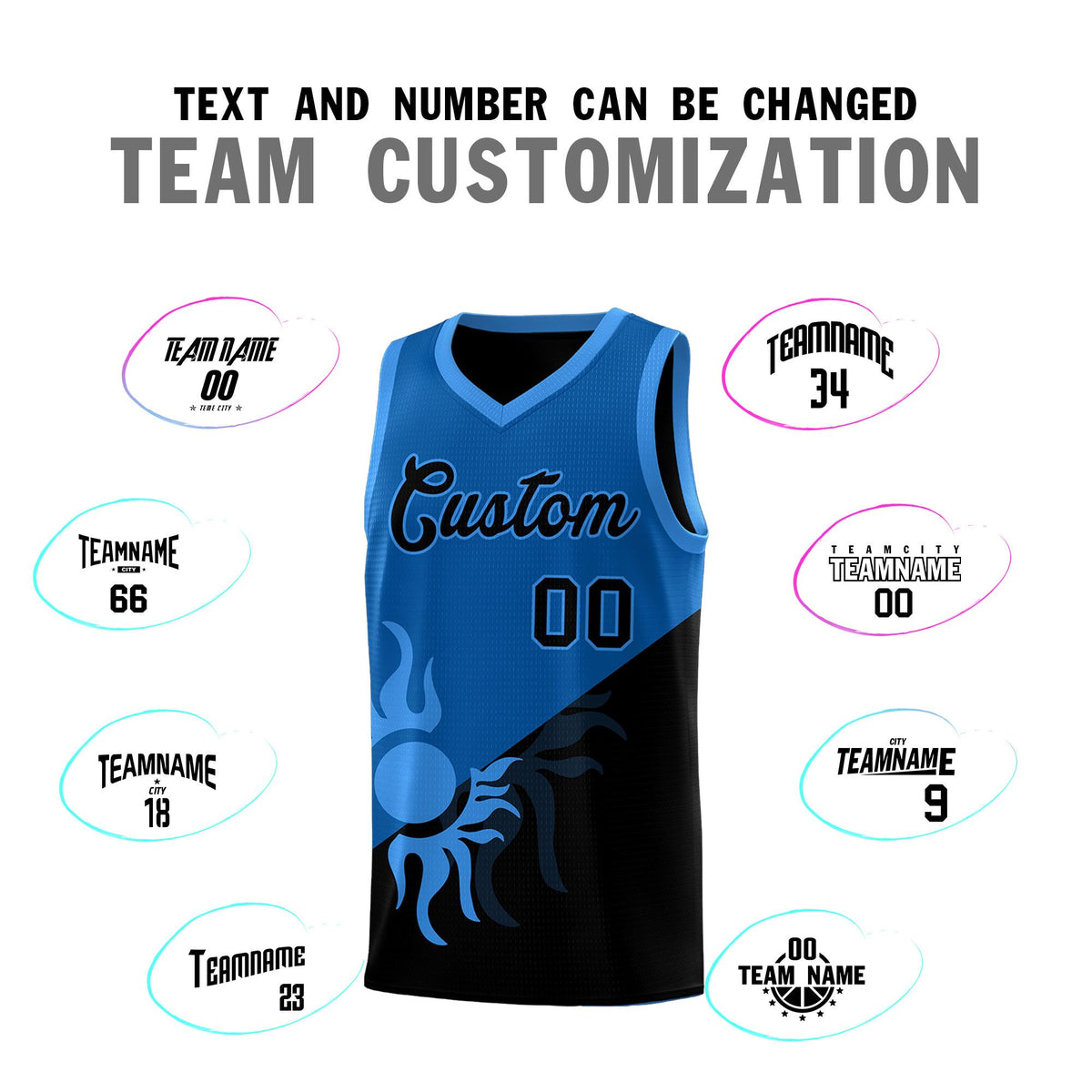 Custom Youth Basketball Jerseys - Royal Black Radiant Sun Design Two Tone Uniforms