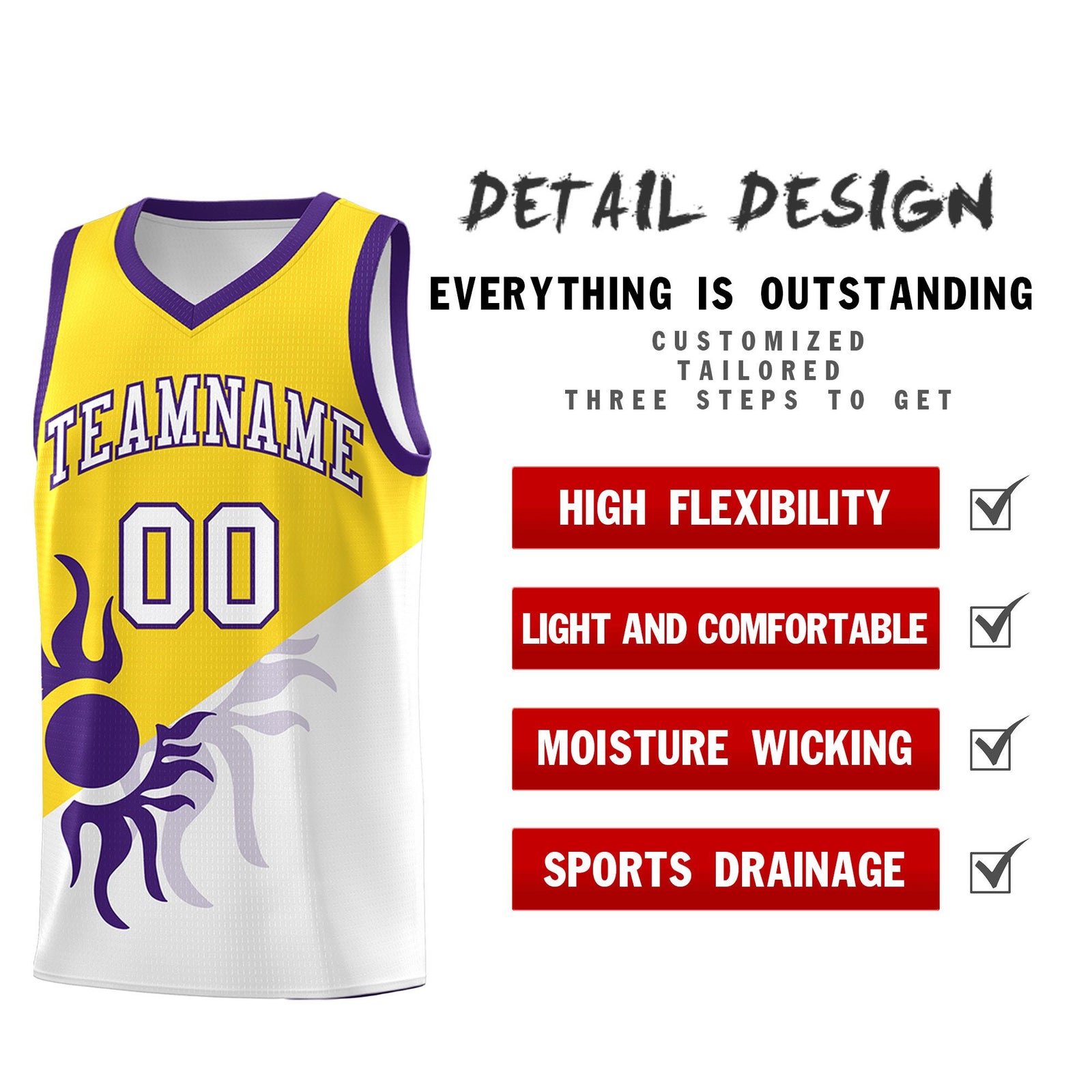 Custom Youth Basketball Jerseys - Gold White Radiant Sun Design Two Tone Uniforms