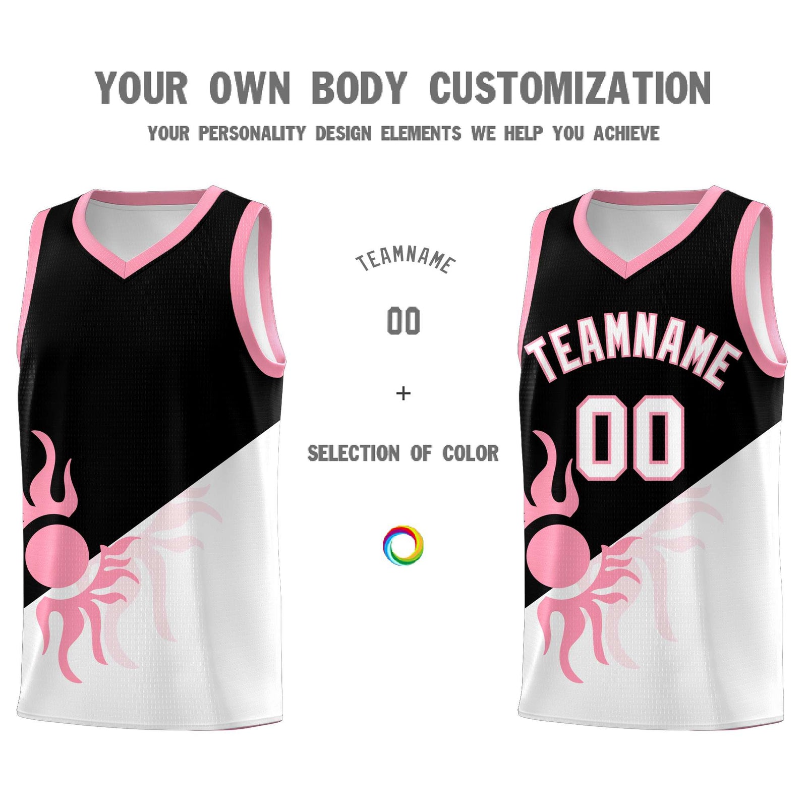 Custom Youth Basketball Jerseys - Black White Sunburst Design Two Tone Uniforms