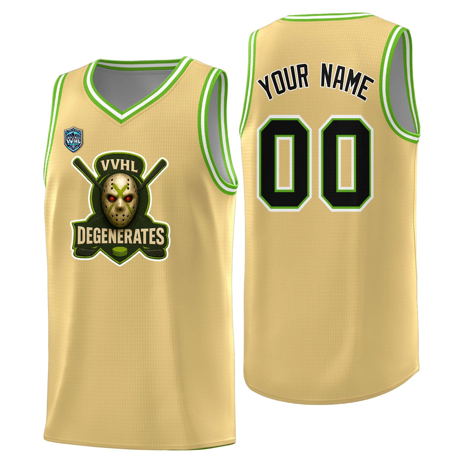 VVHL Khaki S7-Degenerates-1 Tops Basketball Jersey