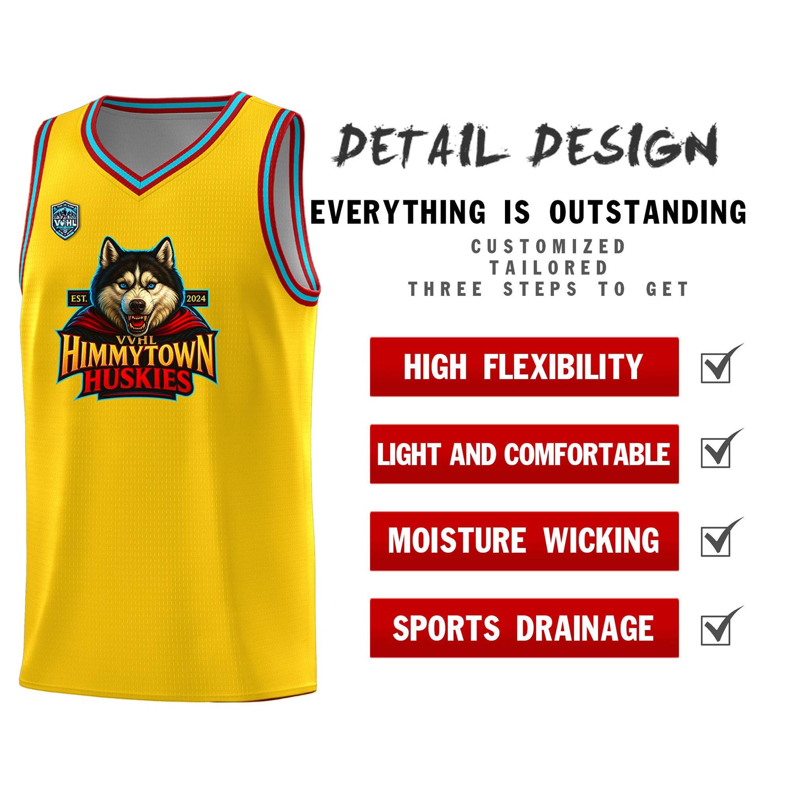 VVHL Gold S7-Himmytown-huskies-1 Tops Basketball Jersey