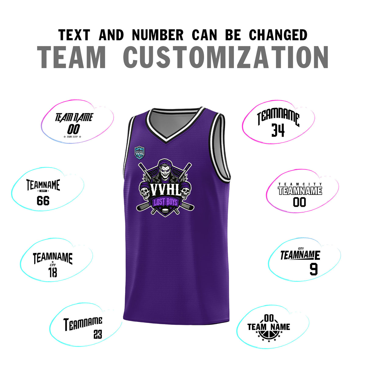 VVHL Purple S7-lost-boys Tops Basketball Jersey