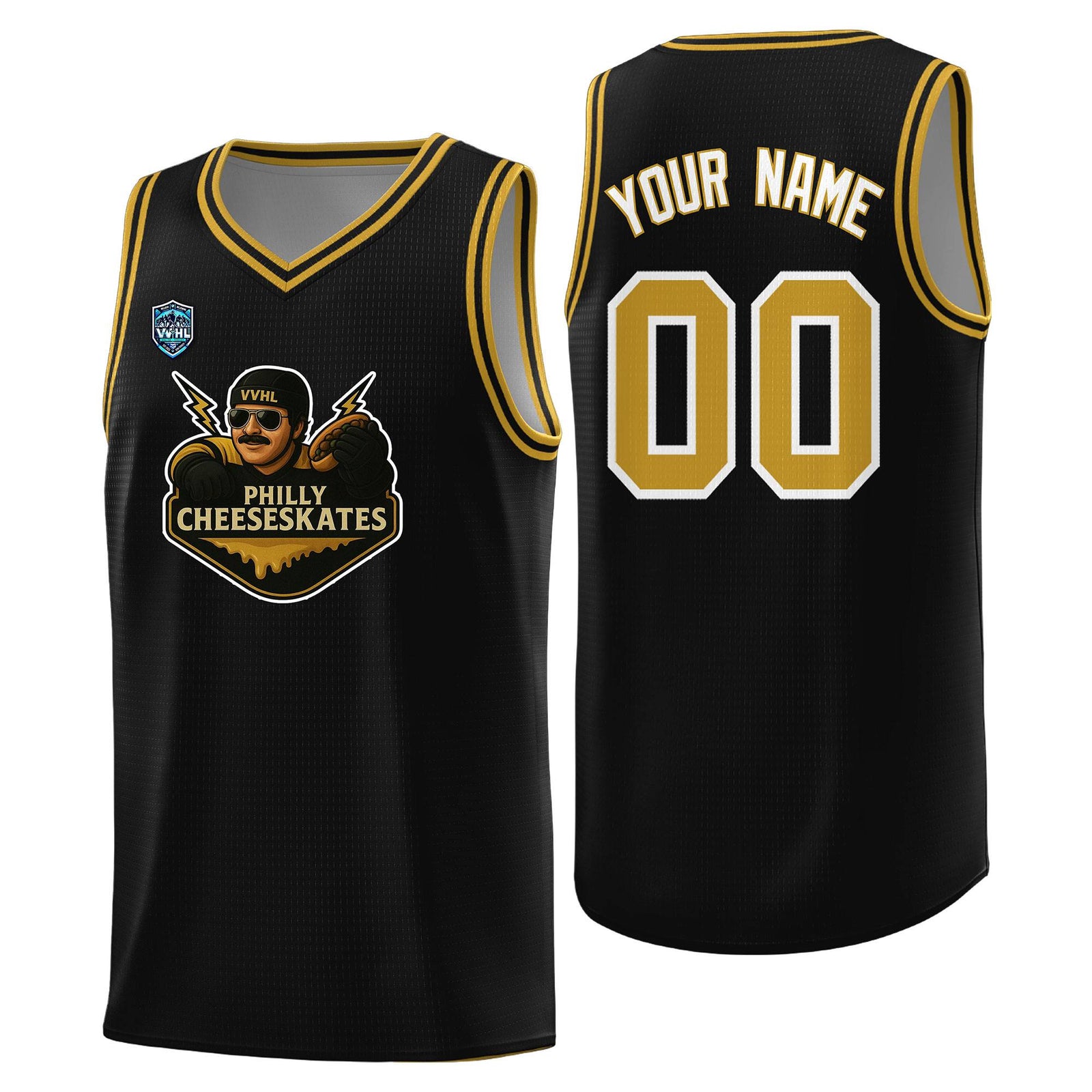 VVHL Black S7-Philly-Cheeseskates-1 Tops Basketball Jersey