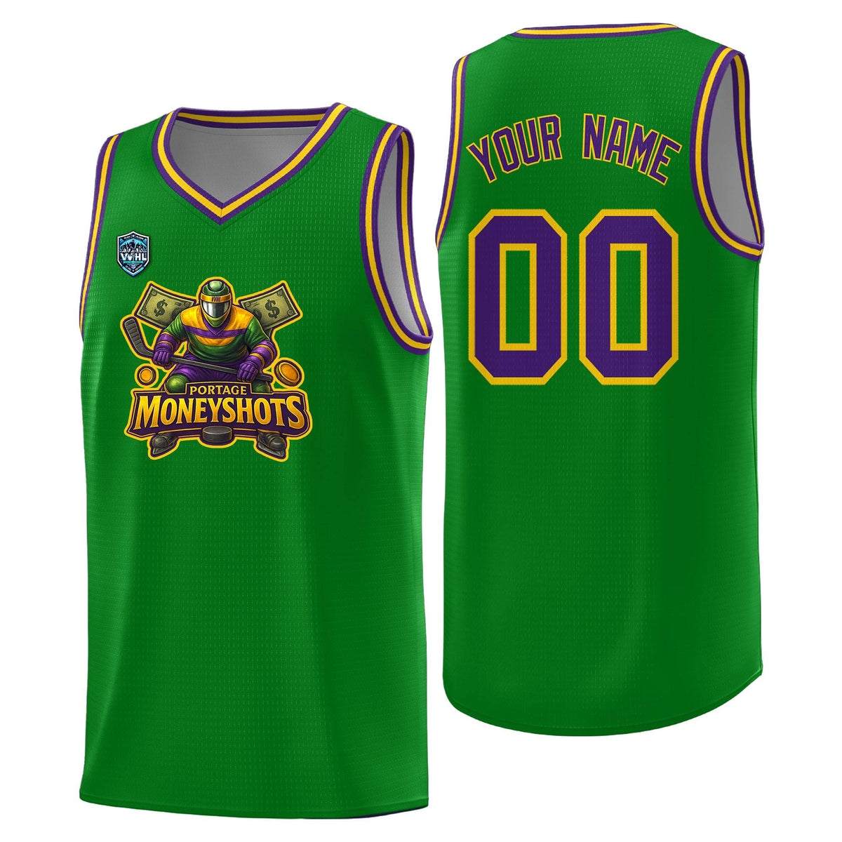 VVHL Kelly Green S7-Portage-Moneyshots-2 Tops Basketball Jersey
