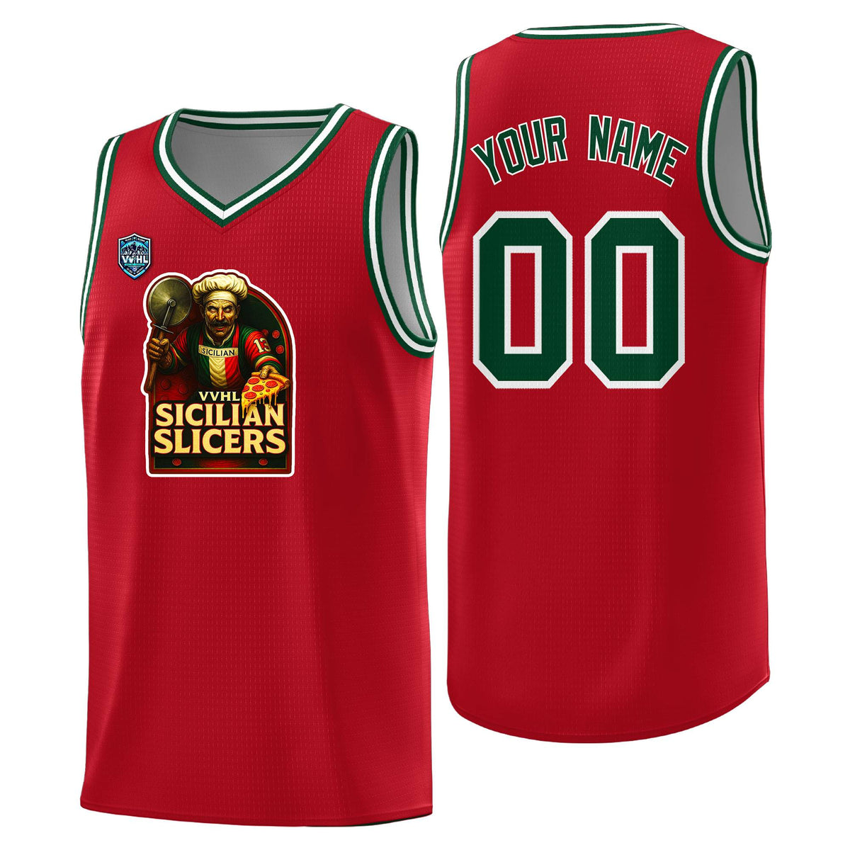 VVHL Red S7-Sicilian-Slicers Tops Basketball Jersey