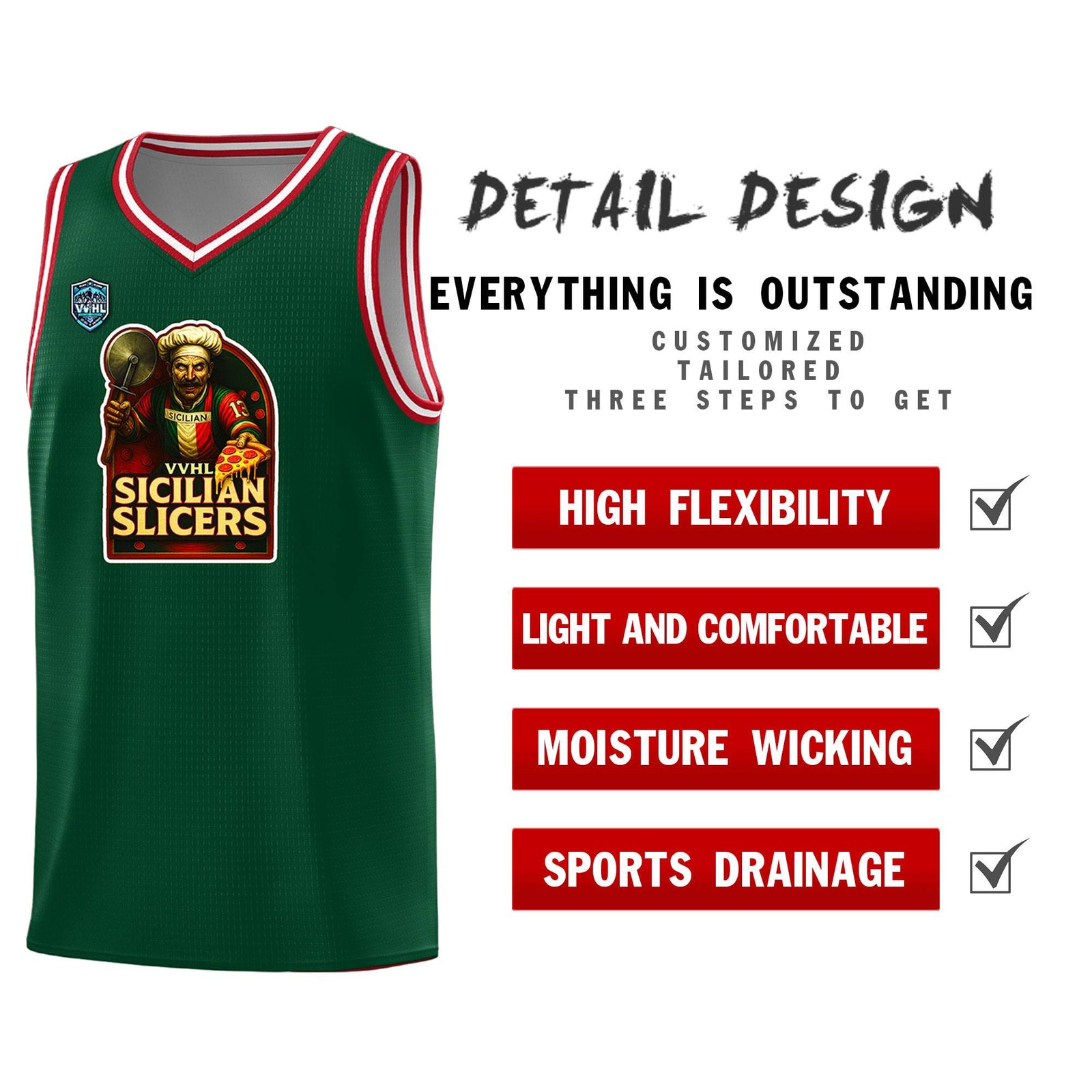 VVHL Green S7-Sicilian-Slicers-1 Tops Basketball Jersey