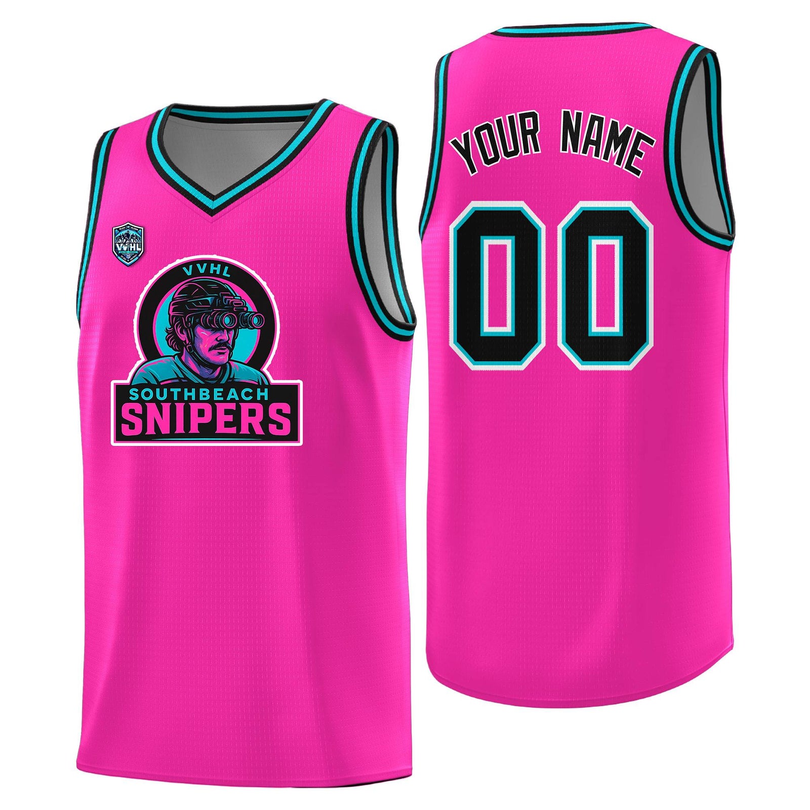 VVHL Pink S7-Southbeach-snipers Tops Basketball Jersey