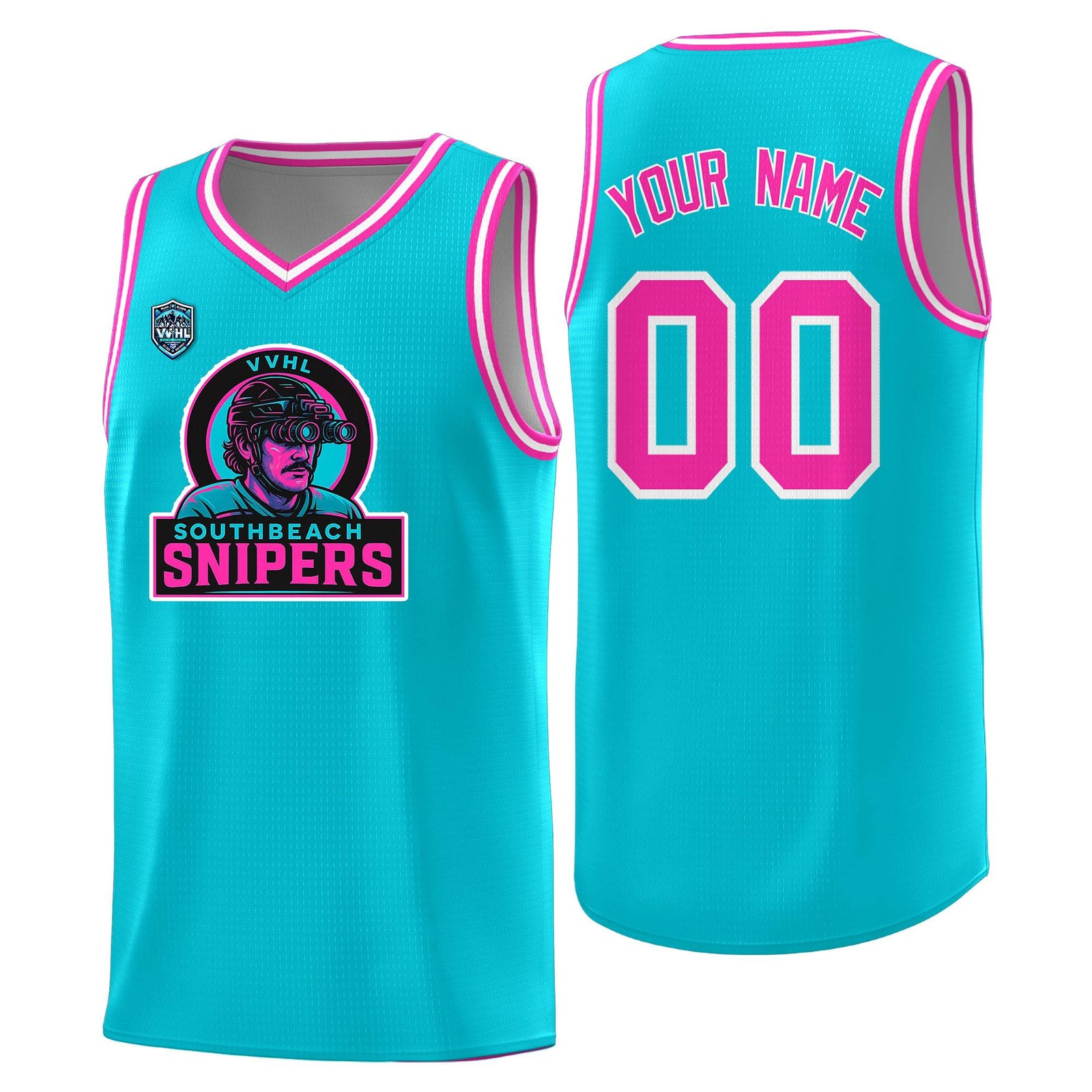 VVHL Black S7-Southbeach-snipers-1 Tops Basketball Jersey