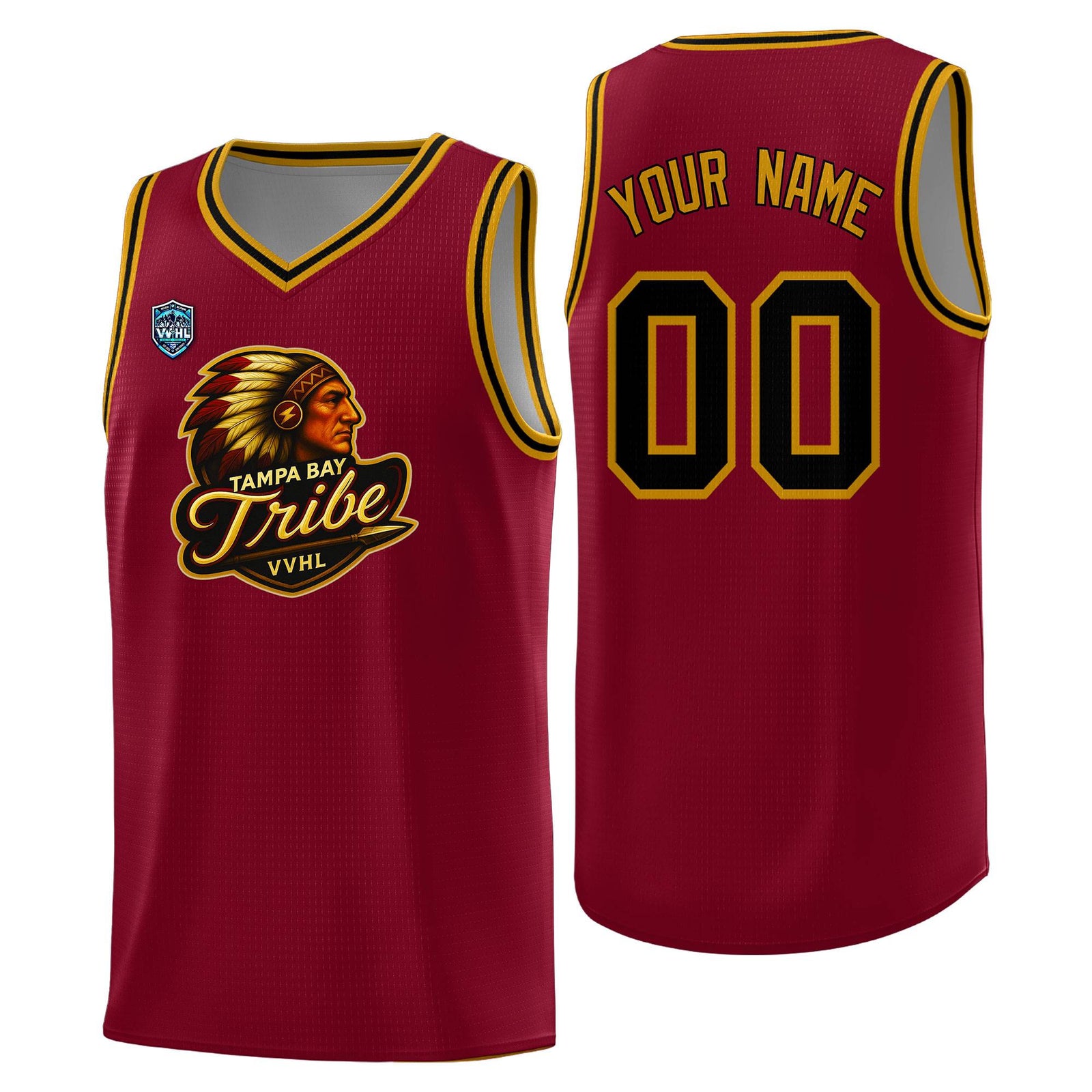 VVHL Crimson S7-Tampa-bay-tribe Tops Basketball Jersey