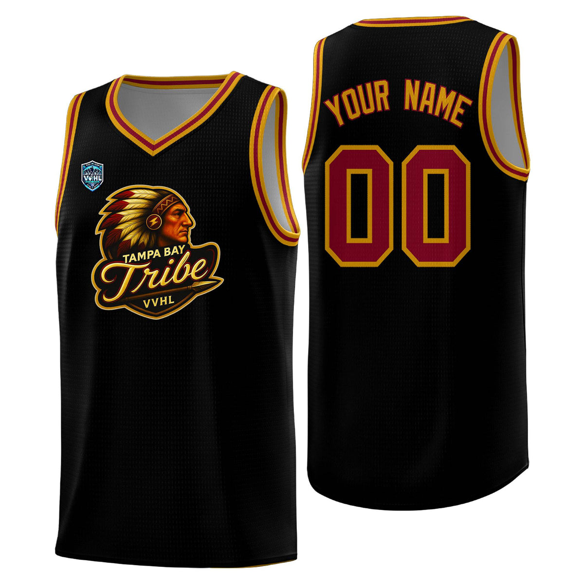 VVHL Black S7-Tampa-bay-tribe-1 Tops Basketball Jersey