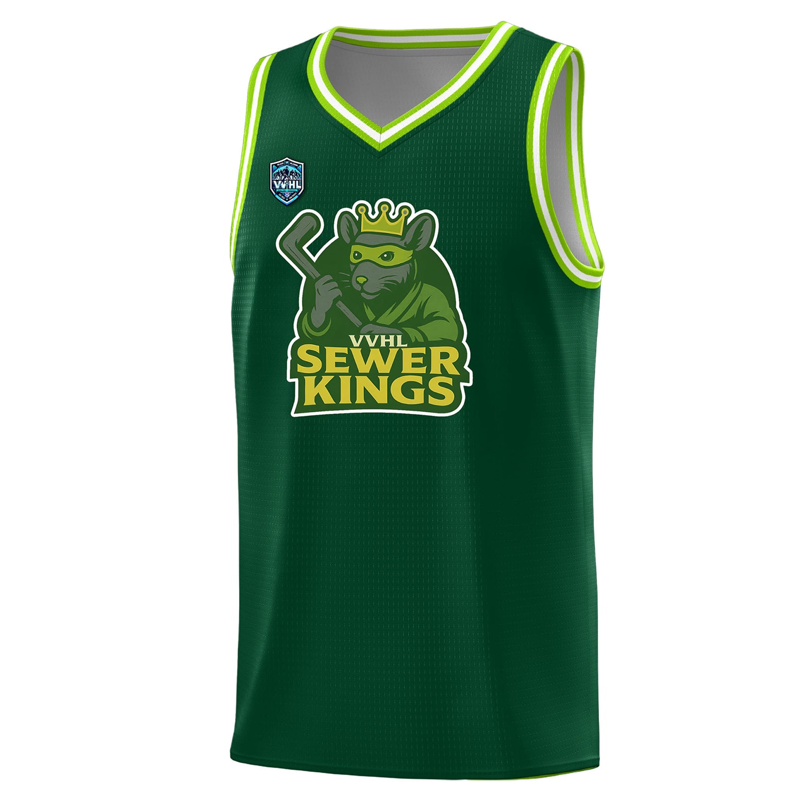 VVHL Green S7-Sewer-Kings-1 Tops Basketball Jersey