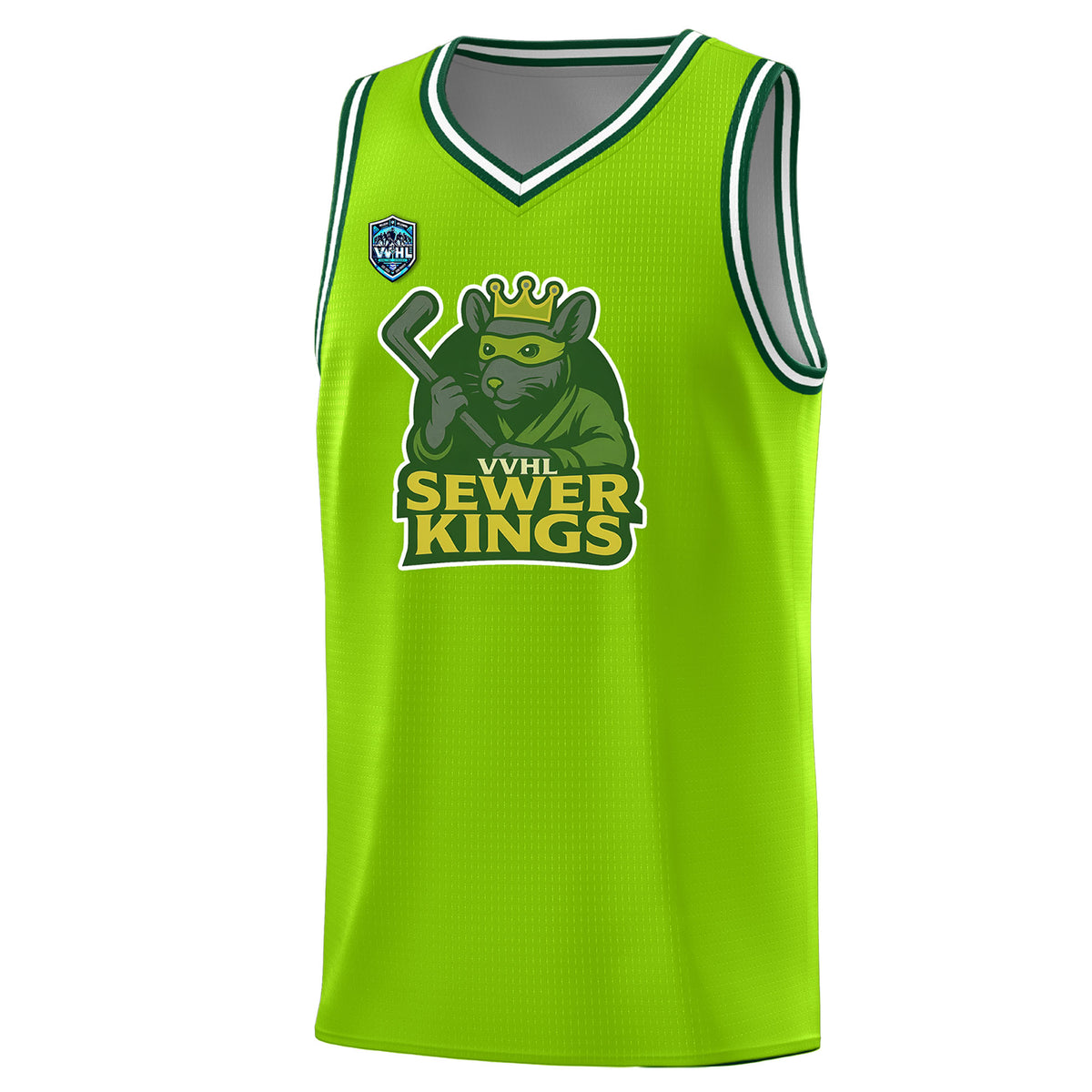 VVHL Neon Green S7-Sewer-Kings Tops Basketball Jersey