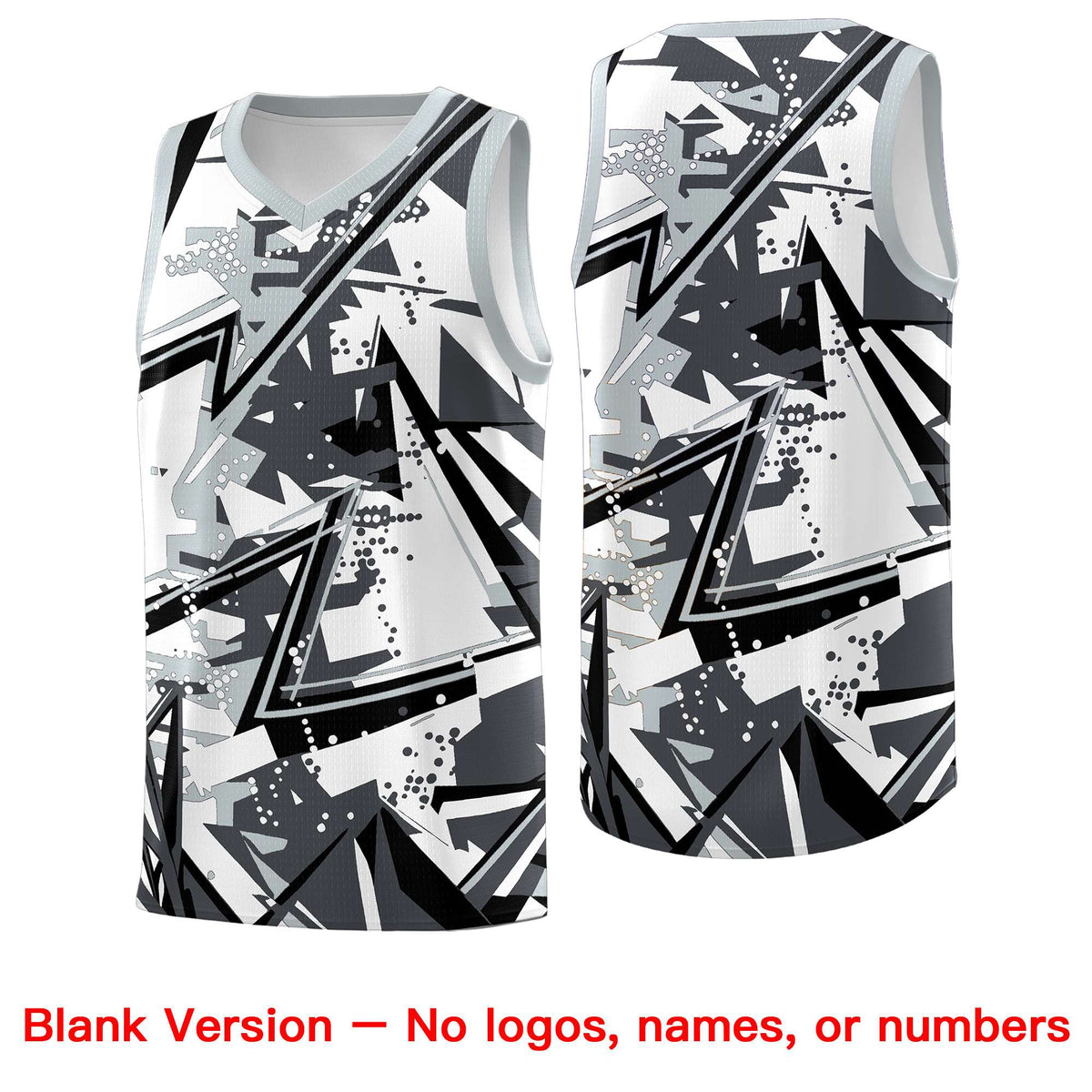 Custom Youth Basketball Jerseys Gray Silver Abstract Graffiti Personalized Team Name & Number