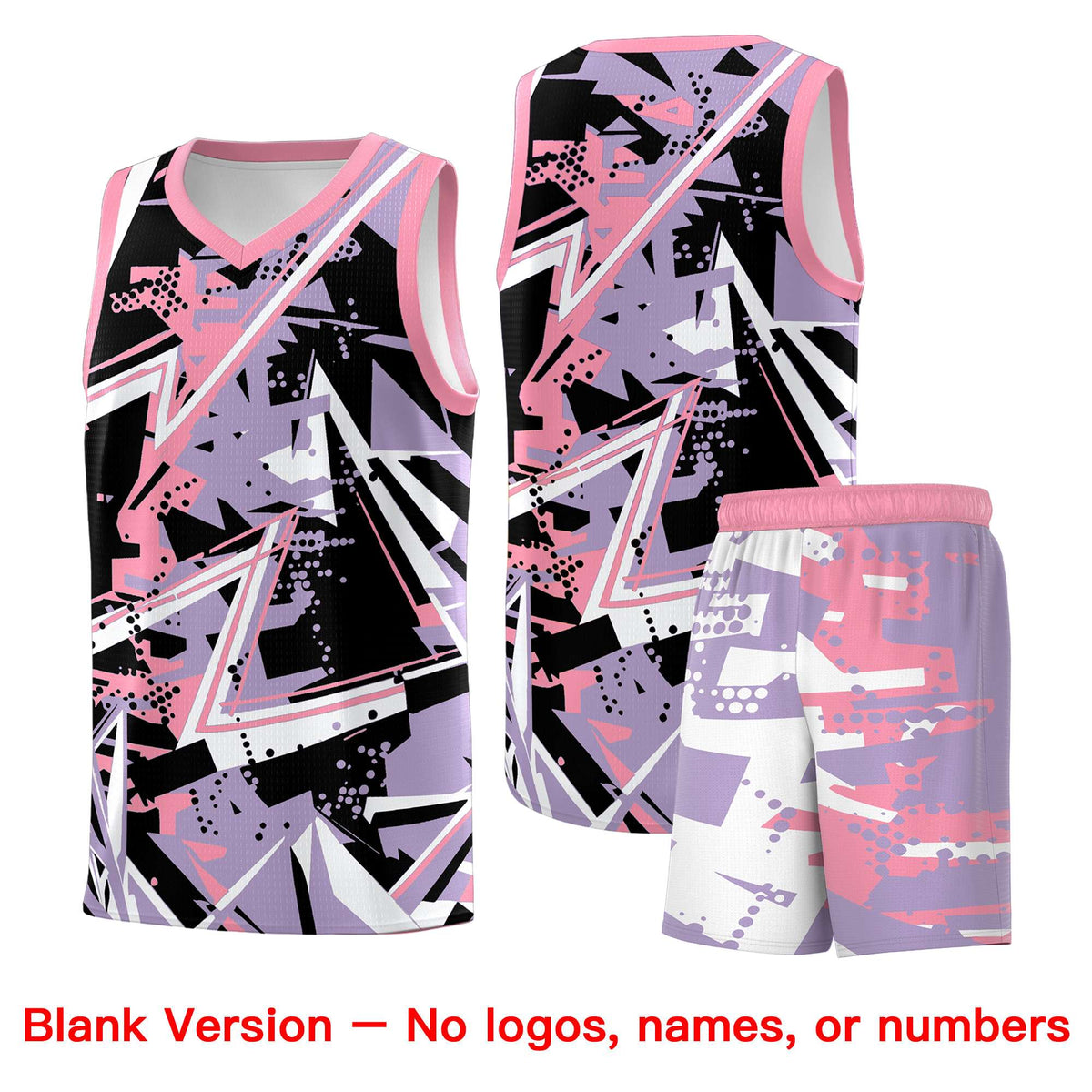 Custom Youth Basketball Jerseys Light Purple Pink Abstract Graffiti Personalized Team Name & Number