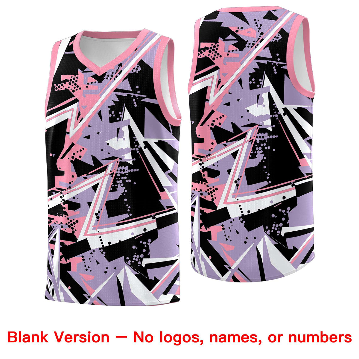 Custom Youth Basketball Jerseys Light Purple Pink Abstract Graffiti Personalized Team Name & Number