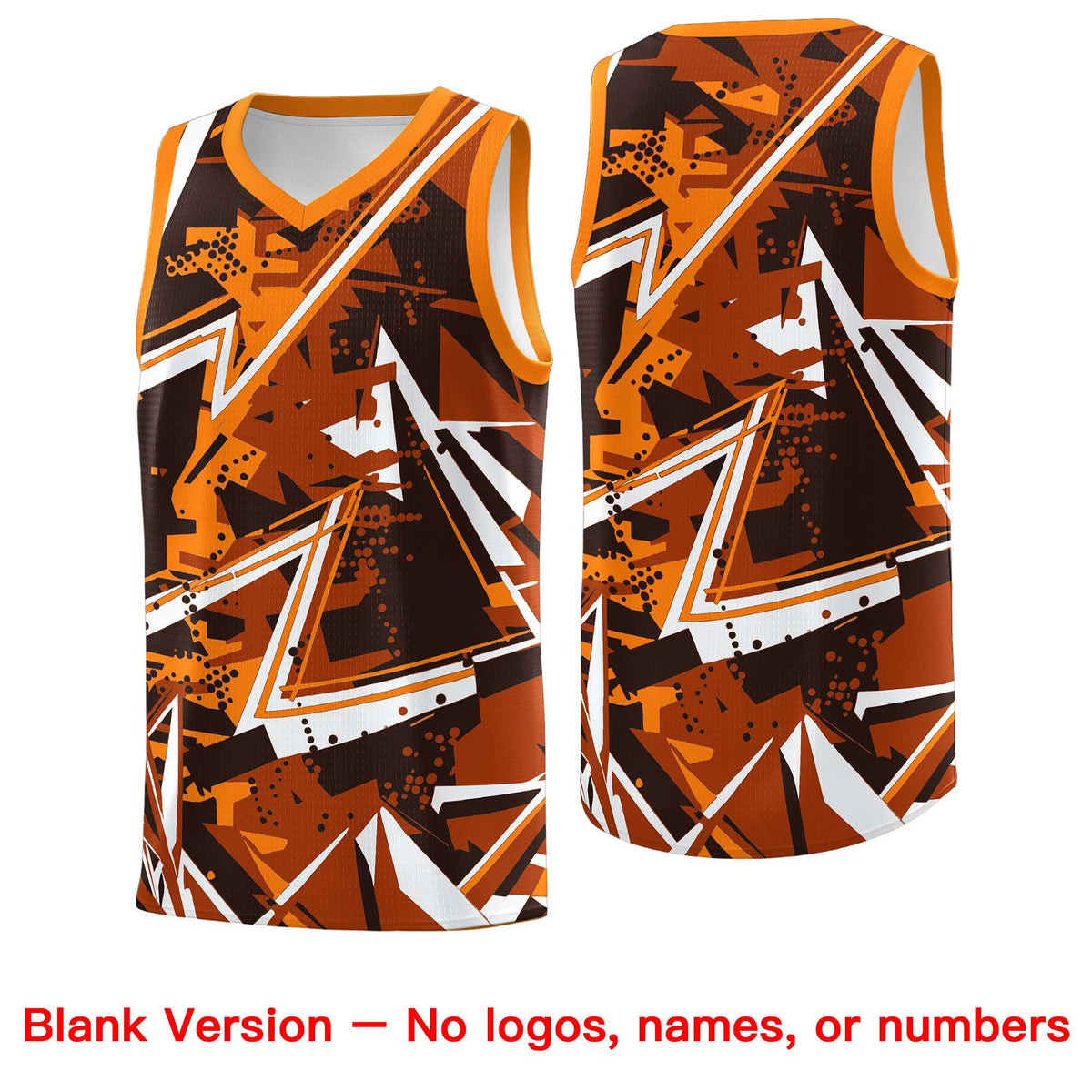 Custom Youth Basketball Jerseys Dark Orange Orange Abstract Graffiti Personalized Street Style Uniform