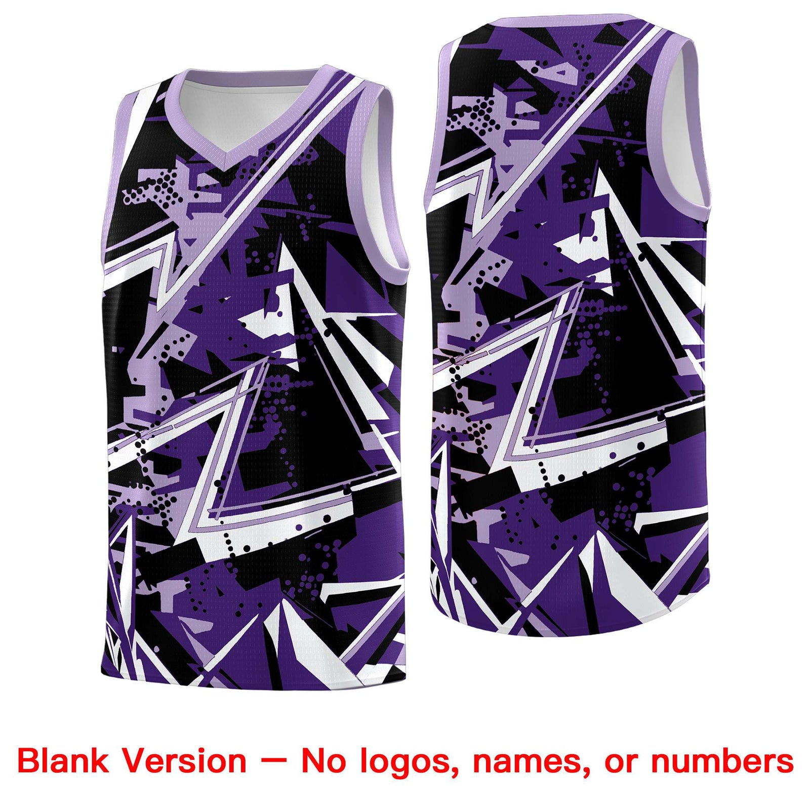 Custom Youth Basketball Jerseys Purple Light Purple Abstract Graffiti Urban Style Personalized Uniform
