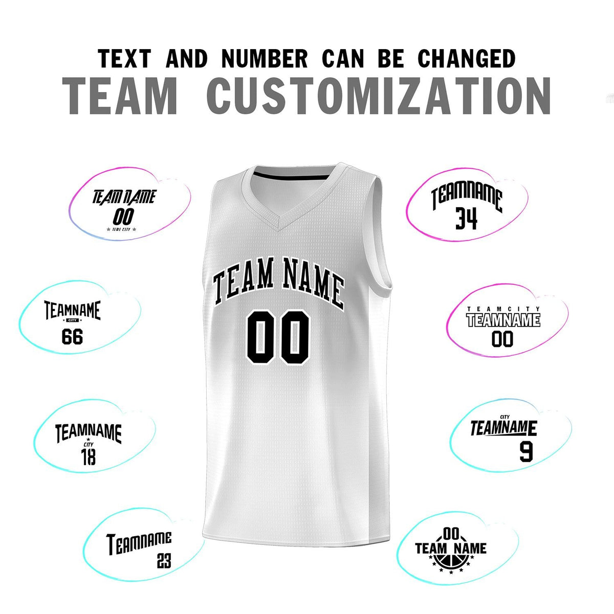 Custom Gray White Gradient Fashion Sets Sports Uniform Basketball Jersey