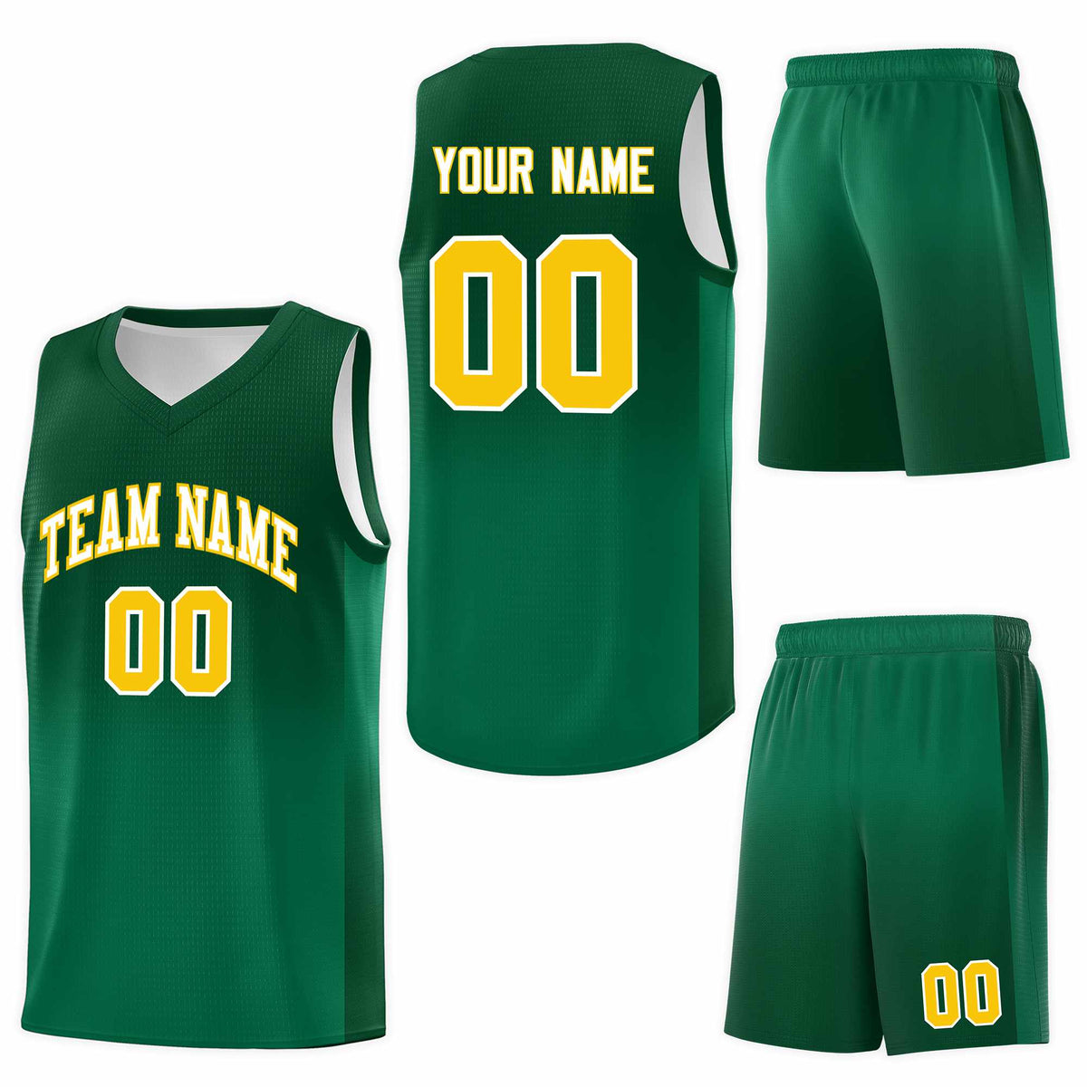 Custom Green Kelly Green Gradient Fashion Sets Sports Uniform Basketball Jersey