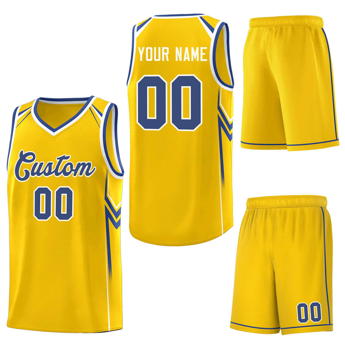 Custom Gold Arrow Graffiti Pattern Sports Uniform Basketball Jersey