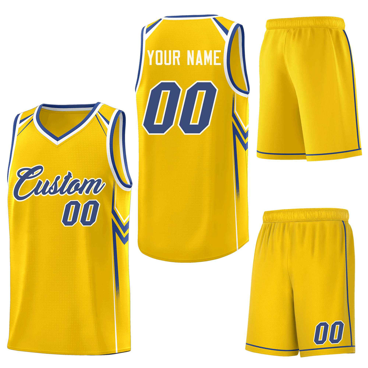 Custom Gold Arrow Graffiti Pattern Sports Uniform Basketball Jersey